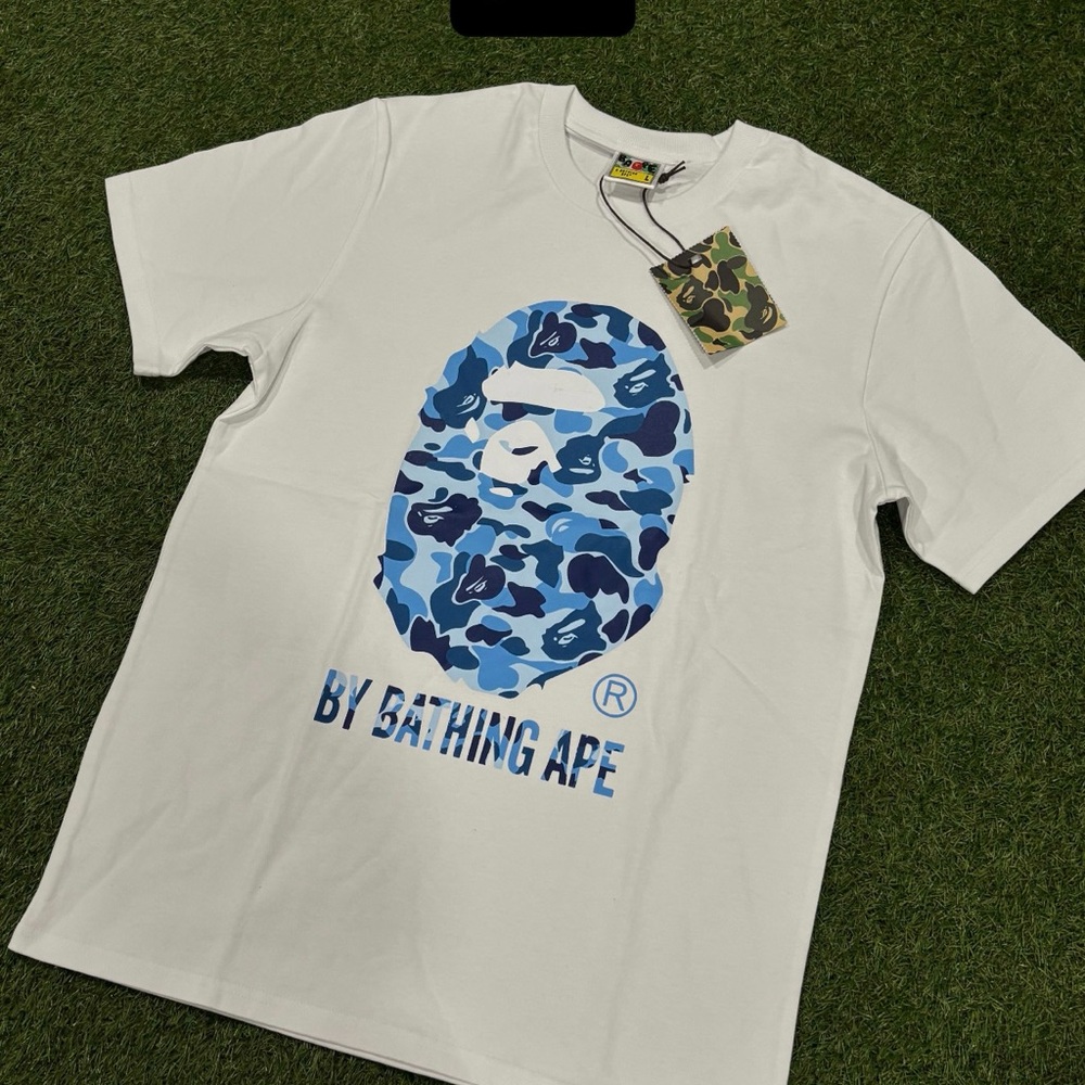 Bape White Tee with Blue Camo Ape Head. I have in size S M and L